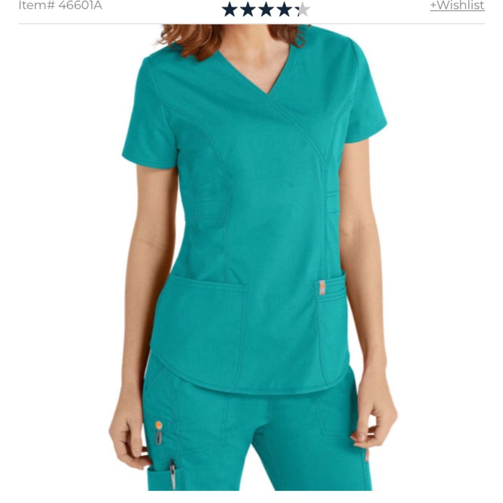 NEW TEAL SCRUB TOP SIZE LARGE